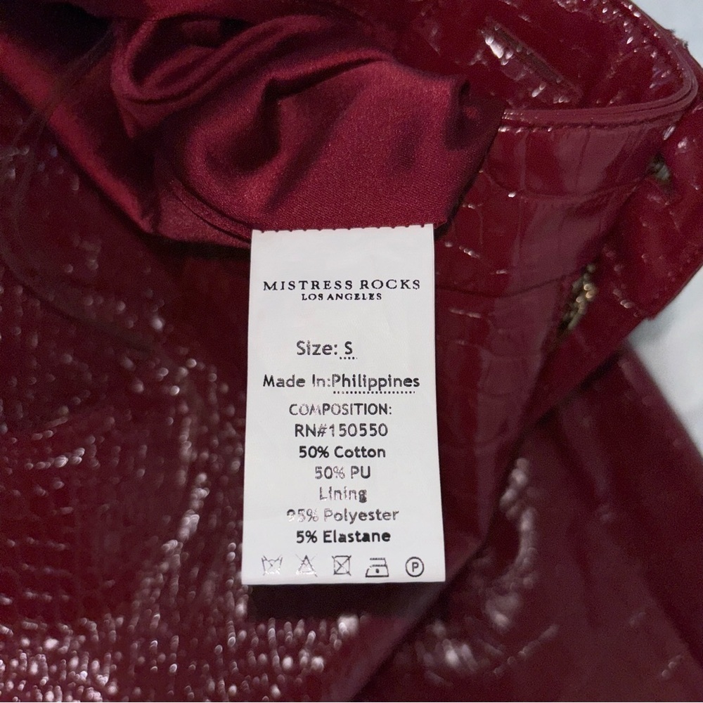 Mistress Rocks “Unconditional” Red Vegan Leather Python Pants | Size S - Picture 13 of 15
